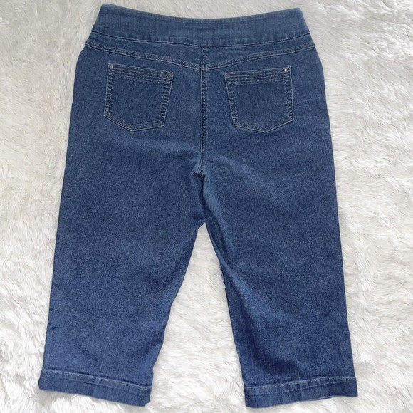 Westbound Cropped Jeans Plus Size 14 Capri Pull On Pants Denim Jeggings Blue - Picture 2 of 11
